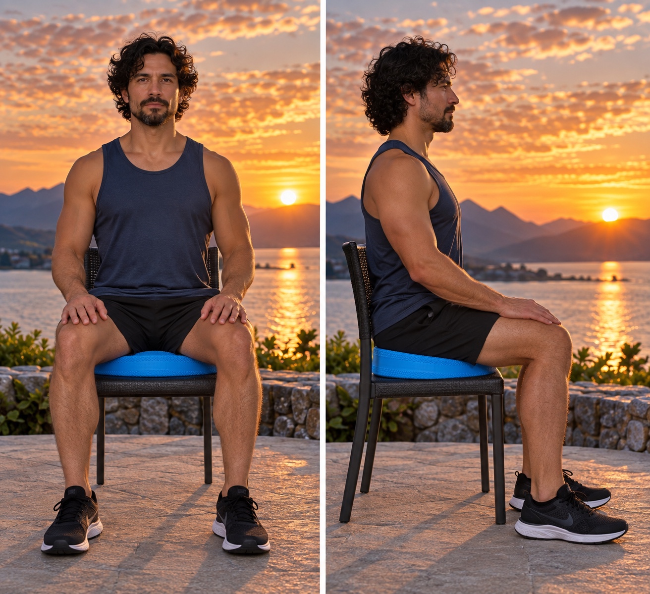 Seated wobble cushion position