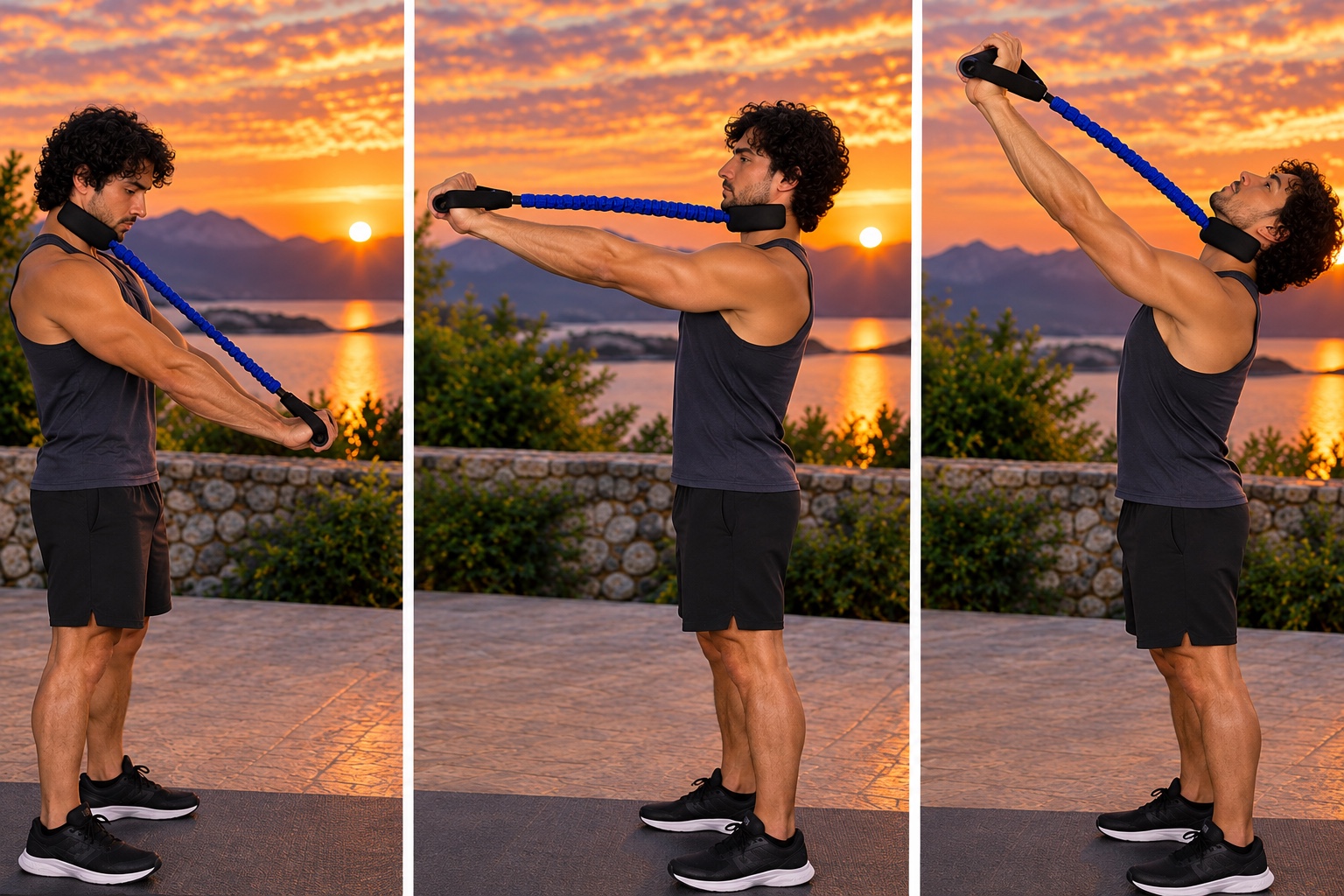 Neck Stretcher Exerciser at lower, middle and upper cervical positions