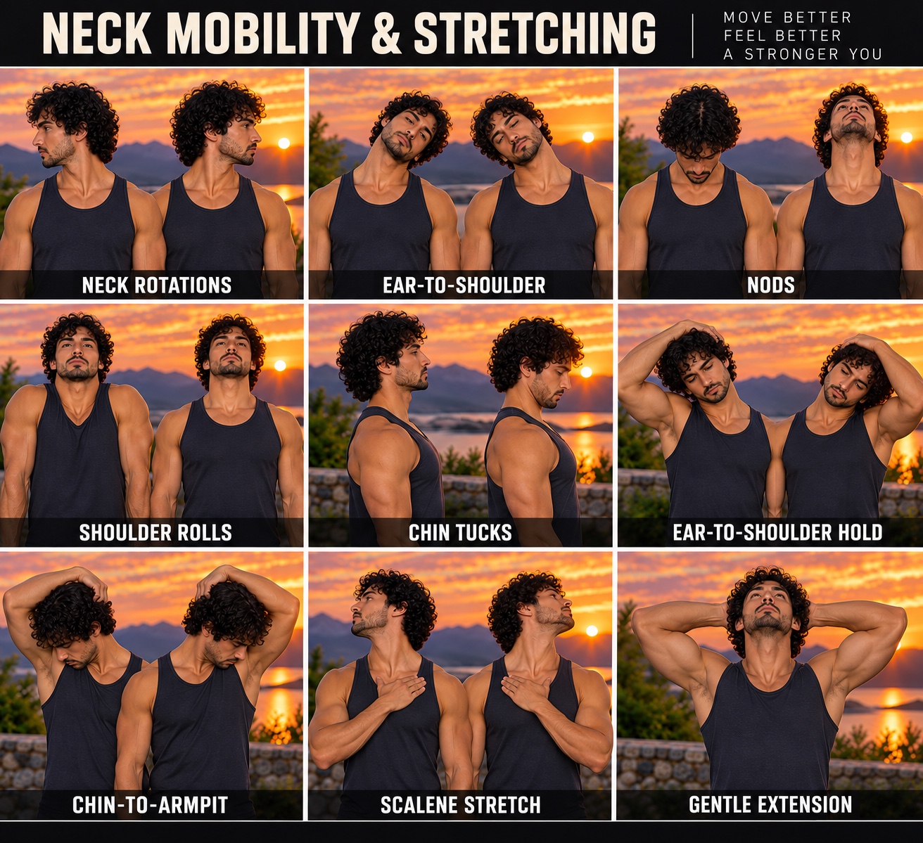Neck Mobility and Stretching chart